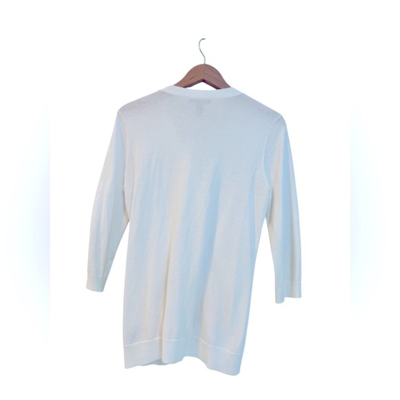 Lauren Ralph Lauren White Cardigan Sweater with Gold Buttons Size Medium - Picture 6 of 6